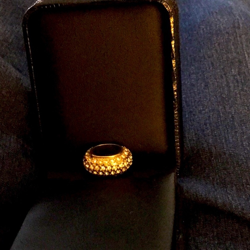 Scarf ring - gold tone with faux stones